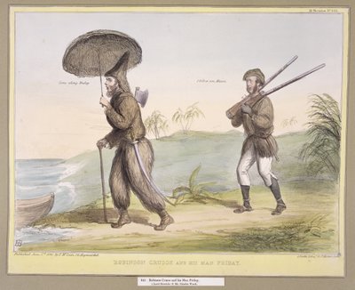 Robinson Crusoe en zijn Man Vrijdag, (HB Schetsen nr. 641) gepubliceerd 3 juni 1840 door John Doyle